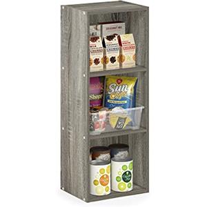 Furinno Pasir Libreria a scaffale aperto a 3 livelli senza attrezzi, rovere francese