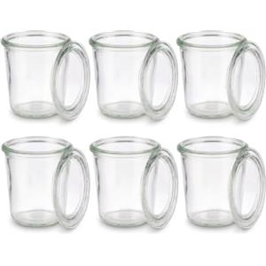 APS Set di 6 bicchieri originali WECK da 290 ml con coperchio - Ø 9 cm/altezza 9 cm/forma a goccia