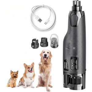 Gimars Lima per Unghie per Cani Regolabile 6 Livelli di velocità, Fresa per Unghie per Cani con Doppia Luce LED, Fresa per Unghie per Animali Domestici, Ricaricabile, Lima per Unghie per Cani Via USB