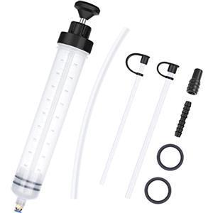 flintronic Pompa Manuale A Siringa, con 3 Tubi, 500cc | Punta Trapano per Piastrelle, Set punte per piastrelle, per Piastrelle Ceramica, Mattoni, Plastica, Cemento, Legno, Vetro