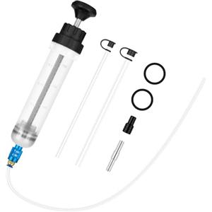 flintronic Pompa Manuale A Siringa, con 3 Tubi+Valvola Ritegno, 200cc | Siringa Di Aspirazione Dell'Olio, Pompa Aspira Olio Motore Auto, Olio Per Ingranaggi Ed Estrattore Per Liquido Freni