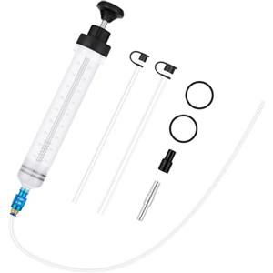 flintronic Pompa Manuale A Siringa, con 3 Tubi+Valvola Ritegno, 500cc | Siringa Di Aspirazione Dell'Olio, Pompa Aspira Olio Motore Auto, Olio Per Ingranaggi Ed Estrattore Per Liquido Freni