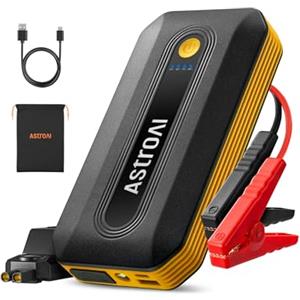 AstroAI B8 Booster Avviamento Auto, Avviatore Batteria per Auto/Moto 12V | Starter Batteria Auto con Torcia LED e Uscita USB, Power Bank per Motori fino a 7,0L Benzina e 5,5L, Arancione