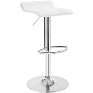 WOLTU Sgabello Cucina, Regolabile in Altezza, PVC, Grigio+Nero | Sgabello da Bar Colazione, con Poggiapiedi, Regolabile in Altezza, Sgabelli Girevole, per Cucina Caffè Banco, in Metallo