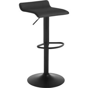 WOLTU Sgabello Cucina, Regolabile in Altezza, PVC, Nero+Nero | Sgabello da Bar Colazione, con Poggiapiedi, Regolabile in Altezza, Sgabelli Girevole, per Cucina Caffè Banco, in Metallo