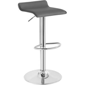 WOLTU Sgabello Cucina, Regolabile in Altezza, PVC, Grigio+Argento | Sgabello da Bar Colazione, con Poggiapiedi, Regolabile in Altezza, Sgabelli Girevole, per Cucina Caffè Banco, in Metallo