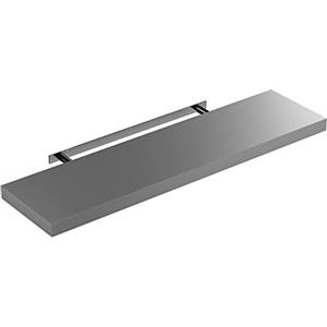 CASARIA Mensola da Parete Legno 90cm Supporto 50-110cm Pensile Bagno 15kg Cucina Libreria Grigio