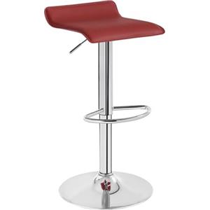 WOLTU Sgabello Cucina, Regolabile in Altezza, PVC, Bordeaux | Sgabello da Bar Colazione, con Poggiapiedi, Regolabile in Altezza, Sgabelli Girevole, per Cucina Caffè Banco, in Metallo