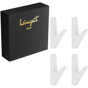 heimzeit Volt Ganci Appendiabiti da Avvitare 4 Pezzi in Bianco | Appendiabiti da Parete per Guardaroba, Giacca, Asciugamano, Zaino e Vestiti, Design Moderno, Ganci in Metallo da Forare