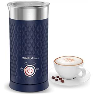 SIMPLETASTE Montalatte Elettrico 4 in 1, Blu | Interno Antiaderente, Facile da Pulire, Spegnimento Automatico, Schiuma Calda e Fredda, per Latte, Macchiato e Cappuccino