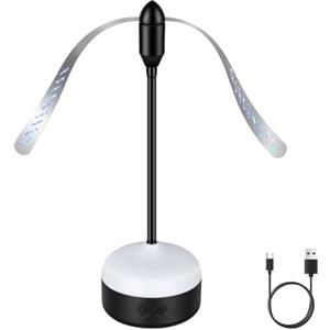 Adiwo Scaccia Mosche da Tavolo con luce LED USB Ricaricabile, Anti Mosche Ventilatore Antizanzare Senza Utilizzare Sostanze Chimiche, Scaccia Mosches Ventilatore per Insetti Spaventar, Nero, 1 Pezzi