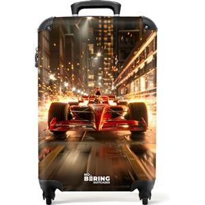 NoBoringSuitcases.com NoBoringSuitcases© Valigia Bambini, Trolley Bambino, | 55x40x20 cm - da Viaggio, Bimbo, Bagaglio a Mano (Auto Corsa - Rosso)