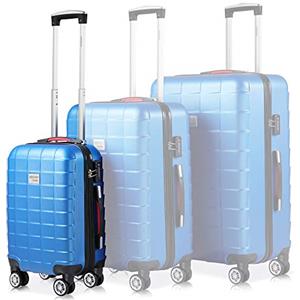 Monzana Valigia Rigida Trolley M Lucchetto di Sicurezza TSA Ruote Gommate Girevoli Blu