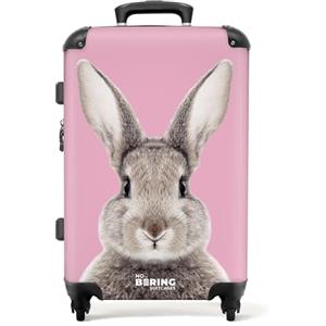 NoBoringSuitcases.com Valigia Bambini, Trolley Bambina, Valigia Grande, Valigia Per Bambini, Lucchetto TSA, Valigia Bambina, Valigia Rosa, Valigia Grande 23 kg (67 cm - 72 L), (Coniglio - Rosa)