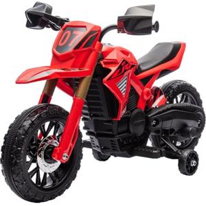 AIYAPLAY Moto Elettrica per Bambini 3-8 Anni con 12V Doppi Motori Rosso | Motorino Elettrico con Rotelle, Clacson e Suono di Avviamento, 3 km/h, Capacità 30kg