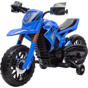 AIYAPLAY Moto Elettrica per Bambini 3-8 Anni con 12V Doppi Motori Blu | Motorino Elettrico con Rotelle, Clacson e Suono di Avviamento, 3 km/h, Capacità 30kg