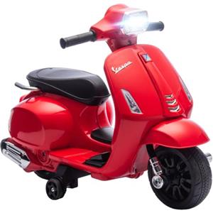 AIYAPLAY Moto Elettrica per Bambini Licenza Vespa Ufficiale 6V Rosso | Motorino per Bambini, Batteria Ricaricabile e Rotelle, Luce e Clacson, Età 2-4 Anni