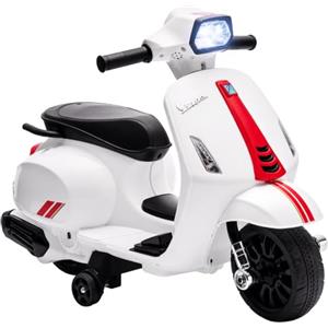 AIYAPLAY Moto Elettrica per Bambini Licenza Vespa Ufficiale 6V Bianco | Motorino per Bambini, Batteria Ricaricabile e Rotelle, Luce e Clacson, Età 2-4 Anni