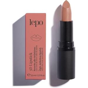 LEPO | 3D Lipstick, Rossetto Alta Definizione N. 101 Ginseng con Cera di Riso e Olio di Jojoba, Colore Intenso e Idratazione Perfetta per Labbra dall'Aspetto Tridimensionale