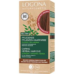 LOGONA Naturkosmetik Colorante vegetale Colore Nº 070 Marrone castagna 100g +15 ml