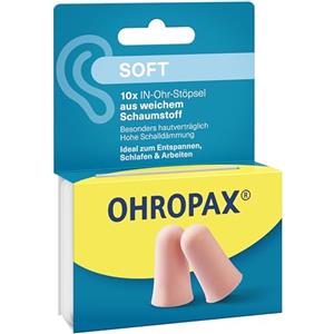 OHROPAX Tappi auricolari morbidi - Tappi auricolari in morbida schiuma - particolarmente discreti e comodi - valore di isolamento acustico SNR 31 dB - ideali per rilassarsi, dormire e lavorare - 10