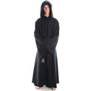 HEMAD Monks Robe - Heavy Cotton - Rinascimentale medievale LARP Frock - Costume Fancy - Marrone e Nero S-XXXL
