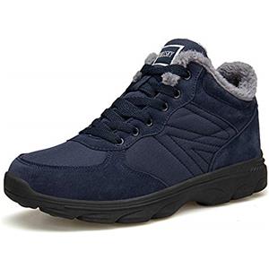 Axcone stivali uomo donna invernali impermeabili trekking Outdoor Caldo Cotone Scarpe Piatto Caviglia Stivaletti Neve - rosso marrone blu nero grigio 36-48EU
