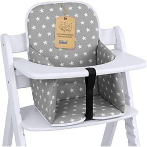 Totsy Baby Cuscino per seggiolone bambini riduttore di seduta pareti rinforzate | Coprisedile morbido per Chicco Polly plastica idrorepellente antiscivolo pareti rinforzate seduta bambini Stelle Grigie