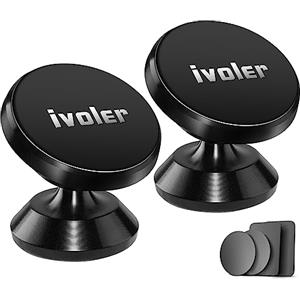 ivoler Porta Cellulare Auto Magnetico Supporto Telefono [2 Pezzi] -Nero | Supporto Smartphone per Auto, 360 Gradi di Rotazione Universale Porta Telefono Auto per iPhone, Samsung, Xiaomi, Honor