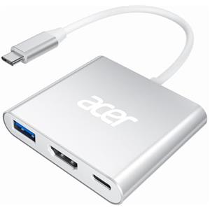 acer Adattatore USB C HDMI 4K con PD 100W e USB 3.0 5Gbps | 3 in 1 Adattatore Multiporta USB C HDMI, Compatibile per MacBook Pro, iPad Pro Air, iPhone 17 Pro Max, S26 ecc.