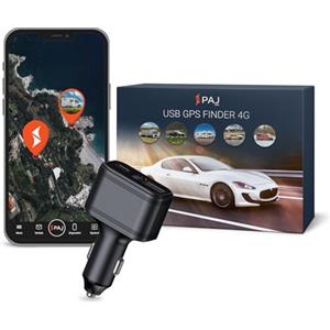 PAJ GPS PAJ Mini localizzatore GPS 4G per Automobili e altri Veicoli | Collegamento Presa Accendisigari (12V) - Tracciamento Tempo Reale - Recinto Virtuale - Allarme SOS - 365gg Storico Percorsi