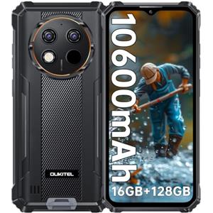 OUKITEL G1S Rugged Smartphone Android 15, 10600mAh 12(4+8) GB RAM + 128GB ROM, Display 6,52" HD Octa-core Telefono Indistruttiblie, Fotocamera 13MP + 5MP, NFC/OTG/Dual SIM 4G (Nero)
