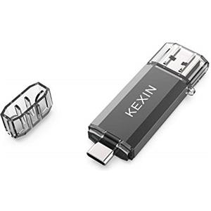 KEXIN 64 GB Chiavetta USB C 3.0 Dual OTG Tipo C Pendrive Memoria Stick Unità Flash Drive per PC Tablet Car TV Smartphone Nero