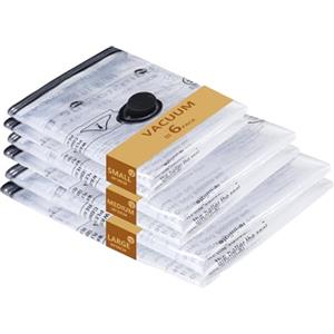 CKCLR Sacchi Sottovuoto Vestiti 2 * 60x80cm, 2 * 40x50cm, 2 * 40x40cm, Black | Sacchetti sottovuoto riutilizzabili per riporre cuscini, traslochi e viaggi, salvaspazio