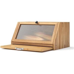 YOUDENOVA Contenitore per pane con tagliere, in legno, per pane, sale e pepe, 39 x 25 x 20 (LxWxH) cm, colore naturale,Pino