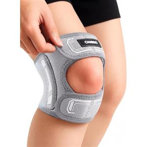 CAMBIVO Tutore Ginocchio con Doppio Cuscinetto in Gel e Stabilizzatori Laterali | Ginocchiera Ortopedica Regolabile, Ginocchiera Rotulea con 4 Cinghie, Foro Rotuleo Aperto, per Sport e Uso Quotidiano