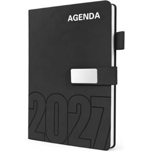 HW CASA Agenda Settimanale 2027 A5 (Gen.-Dic.) - Multilingue (DE/IT/ES/EN/FR), Etichette mesi, PU+CARTA, chiusura magnetica, per docenti e diario scuola.