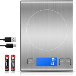 Diyife Ricaricabile Bilancia Cucina Digitale,alta precisione 15 kg (1g / 0,1 oz), Bilancia Alimentare Professional,con Funzione Tara,Batterie Incluse