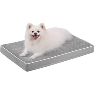 KSIIA Cuccia Cane Interno Medio Grande Ortopedico, Grigio, 88x55x7cm | Cuccia per cani ortopedica in pile olandese, letto per cani sfoderabile e lavabile, cuscino cane impermeabile