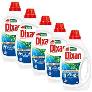 Dixan Detersivo Lavatrice Liquido Classico, 5 confezioni da 22 lavaggi, 110 lavaggi totali