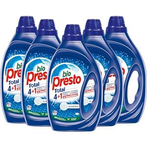 Bio Presto Liquido Classico Detersivo Lavatrice Liquido, Nuova Formula con Smacchiatore, 5 Confezioni da 35 lavaggi, totale 175 lavaggi