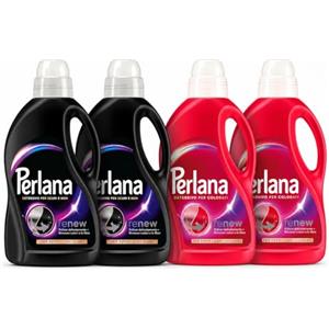 Bio Presto Perlana Detersivo Colorati + Scuri e Neri (4 confezioni da 28 lavaggi), Detersivo lavatrice liquido per tutti i capi colorati, Detersivo colorati per pulizia delicata e colori e fibre rinnovati