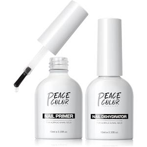 PEACECOLOR Nail Prep Primer Unghie Gel, Nail Dehydrator e Acido Free Primer Lunga Durata Nail Prep e Primer Unghie Professionale Naturale per Smalto Unghie Gel