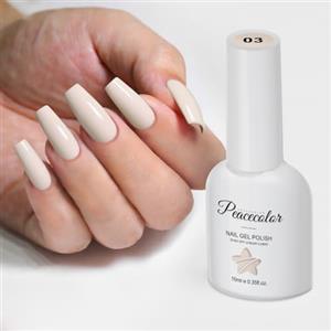 PEACECOLOR Smalto Semipermanente Unghie Beige, U V/LED Soak Off Smalto Unghie UV, Nail Art Fai da Te a Casa per Principianti, 10ML