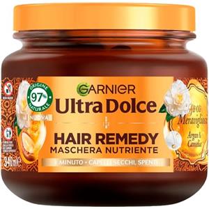 Garnier Ultra Dolce Hair Remedy Maschera Nutriente Gli Oli Meravigliosi Argan e Camelia per Capelli Secchi - Barattolo da 340ml