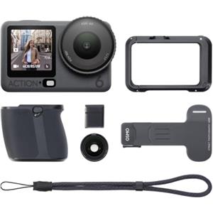 DJI Osmo Action 6 Combo Avanzato con impugnatura per street photography | Sensore quadrato da 1/1,1″, apertura variabile, con impugnatura, pulsante di scatto per slitta fredda e obiettivo macro