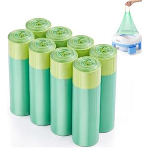 Orzbow Sacchetti Monouso Vasino Portatile, Dimensione Extra Spessa,8 Rotoli,120Pcs | Multifunzionale, Stivabile, Design Minimalista, Facile da Pulire, Liscio e Senza Bave