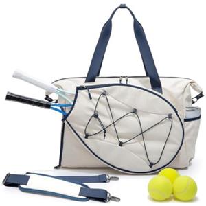 Generico Borse Tennis Donna Contiene 2 Racchette Pala Sportiva e Borsone | Adatta a Laptop da 39,6 cm Borsa Paddle con Scomparto Scarpe e Tasca Umida per Atleti Uomini Donne Viaggio Outdoor Indoor