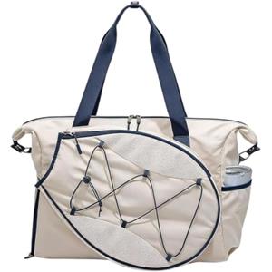 Generico Borsa Tennis Donna Contiene 2 Racchette Pala Sportiva e Borsone | con Scomparto Scarpe Ventilato e Tasca Bagnata Borsa Tote Tennis per Laptop 39,6 cm per Donne Uomini Viaggio Training