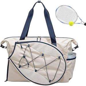 Generico Borse Racchette da Tennis Porta 2 racchette, set paddle badminton | Adatta a laptop 39,6 cm, borsone tennis con scomparto scarpe e tasca per bagnati per Atleti Uomini Donne Viaggio Outdoor